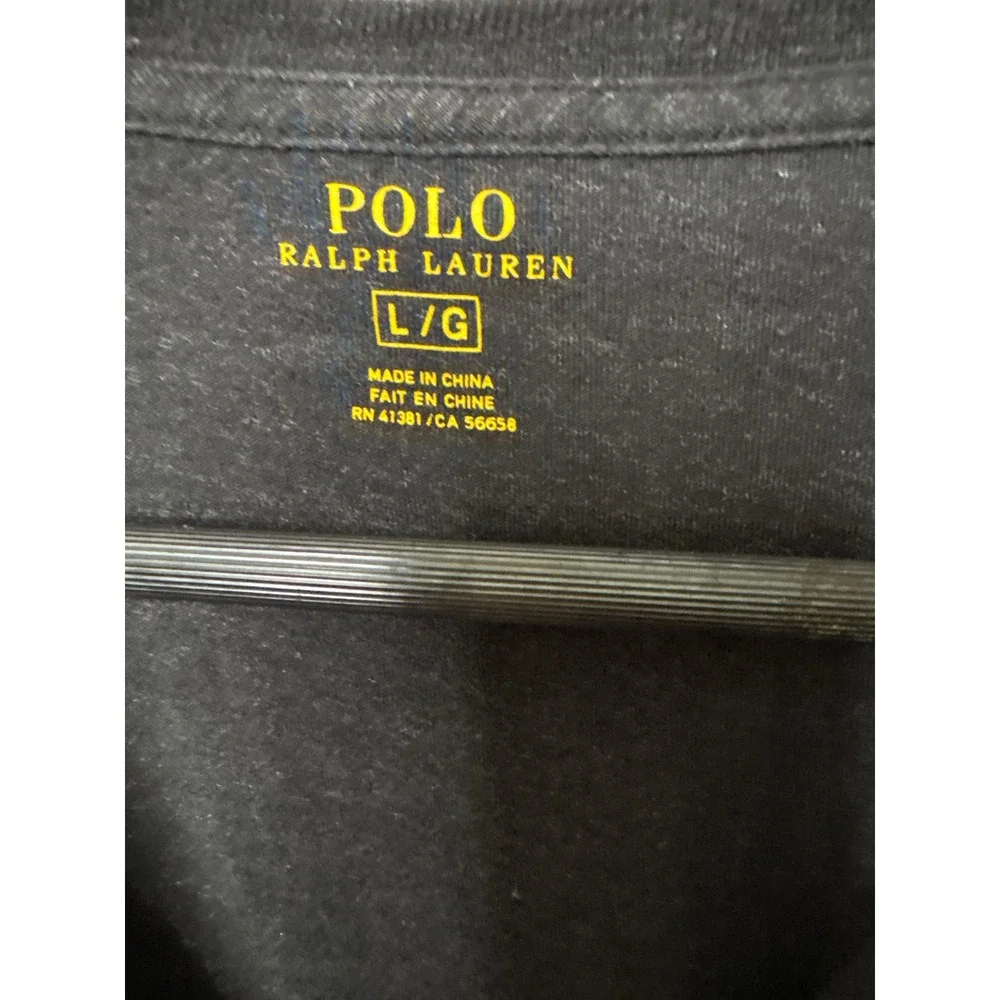 Polo Ralph‎ Lauren Mens Long Sleeve T-Shirt Charcoal Gray Heather Pony Logo lg